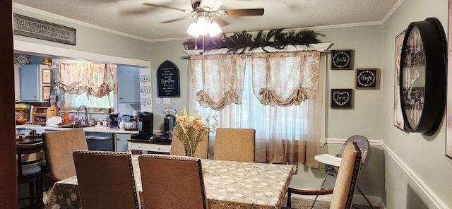207 W Pullum St, Samson, AL 36477 - dining area featuring ceiling fan and crown molding