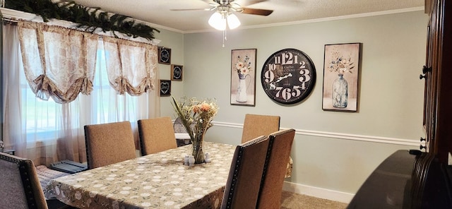 207 W Pullum St, Samson, AL 36477 - dining area with ceiling fan and ornamental molding