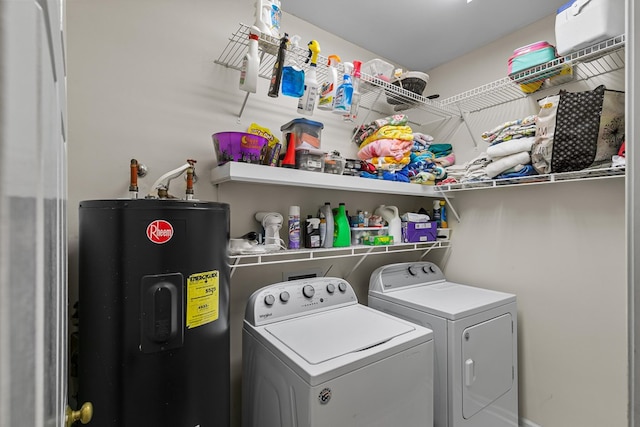 108 Mulberry Ct, Dothan, AL 36303 - washroom featuring electric water heater and washing machine and clothes dryer