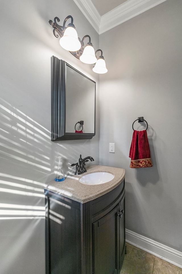 108 Mulberry Ct, Dothan, AL 36303 - bathroom with crown molding and vanity