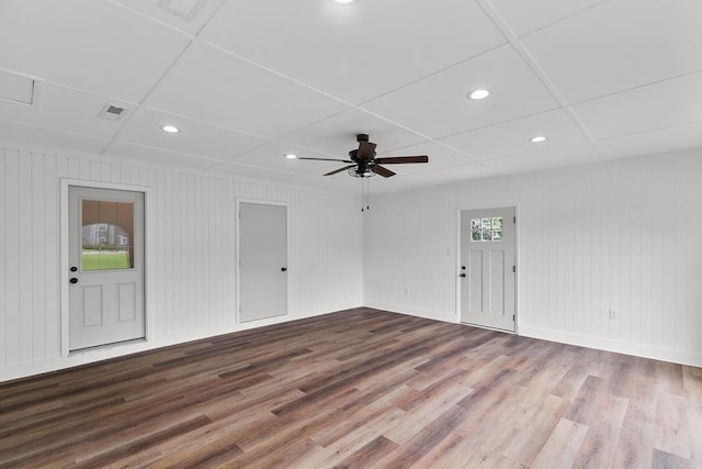 685 Hodgesville Rd, Dothan, AL 36301 - unfurnished room featuring recessed lighting, baseboards, ceiling fan, and wood finished floors