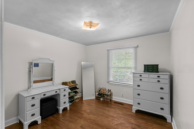 1906 Sullivan Dr, Dothan, AL 36303 - bedroom featuring dark wood-type flooring, ornamental molding, and baseboards