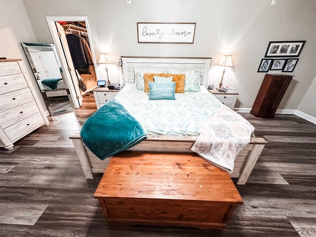 178 W Lawrence Harris Hwy, Slocomb, AL 36375 - bedroom with dark wood-style flooring, a spacious closet, and a closet