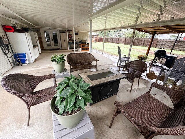 178 W Lawrence Harris Hwy, Slocomb, AL 36375 - view of patio featuring french doors and an outdoor living space with a fire pit