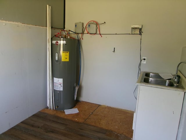 5559 N County Road 69, Newton, AL 36352 - utility room featuring water heater and a sink