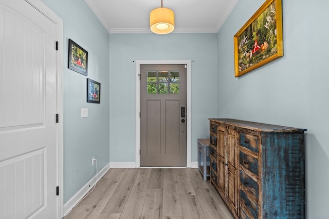 213 Archer Trl, Enterprise, AL 36351 - foyer entrance with crown molding, baseboards, and light wood-type flooring