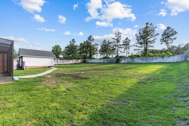 213 Archer Trl, Enterprise, AL 36351 - view of yard featuring a fenced backyard and an outbuilding