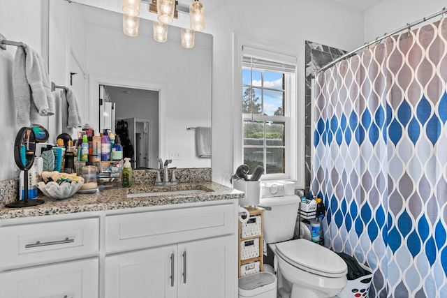 213 Archer Trl, Enterprise, AL 36351 - full bath featuring toilet, a shower with curtain, and vanity