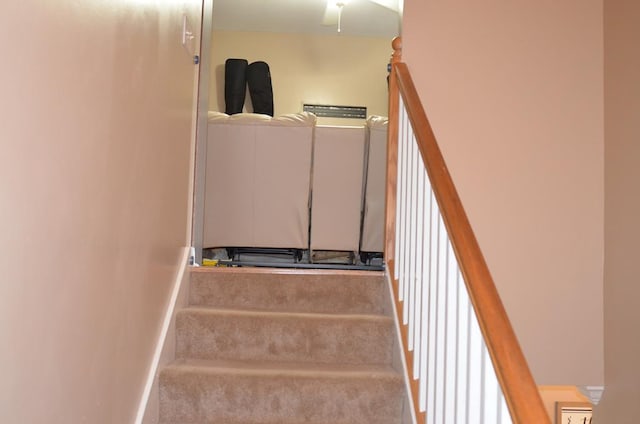 124 Whitney Ave, Enterprise, AL 36330 - staircase featuring baseboards and carpet