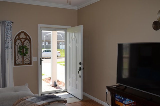 124 Whitney Ave, Enterprise, AL 36330 - foyer entrance featuring crown molding and light wood finished floors