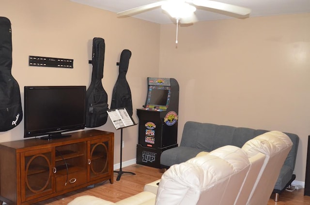 124 Whitney Ave, Enterprise, AL 36330 - living area with ceiling fan and wood finished floors