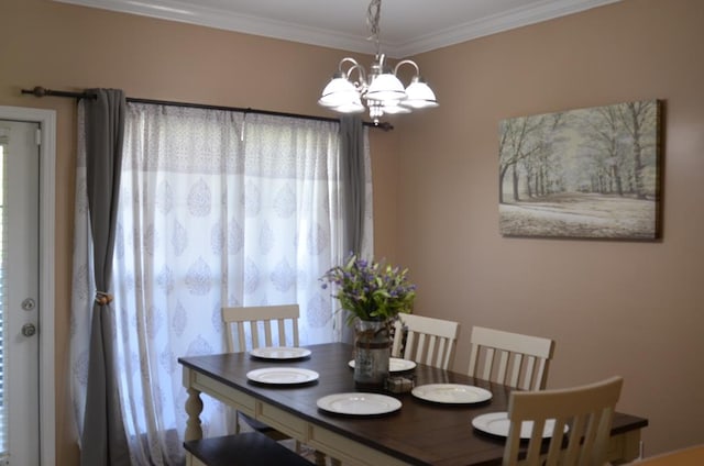 124 Whitney Ave, Enterprise, AL 36330 - dining space featuring crown molding and a chandelier
