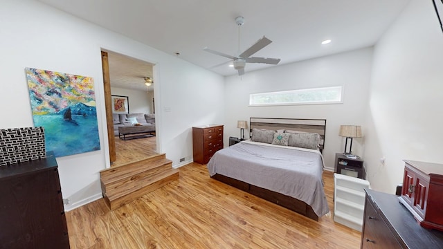 207 Seeba Dr, Dothan, AL 36303 - bedroom featuring light wood-type flooring and a ceiling fan