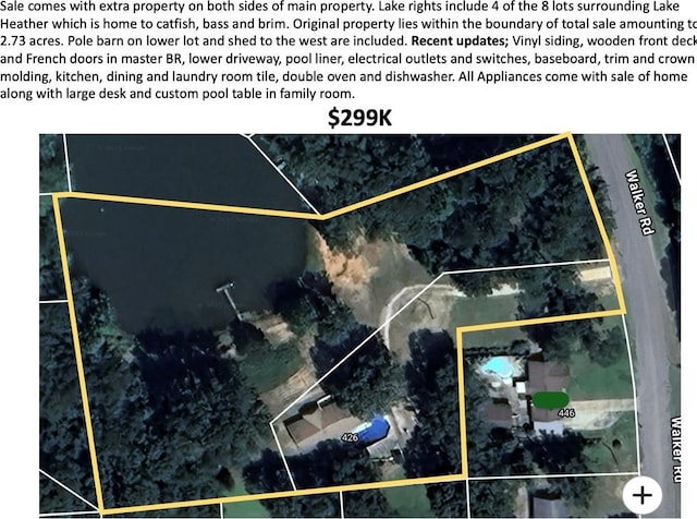 426 Walker Rd, Ozark, AL 36360 - aerial view of property's location featuring property parcel outlined