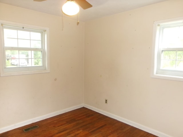 934 Sunset Blvd, Elba, AL 36323 - unfurnished room with a ceiling fan and dark wood-style flooring