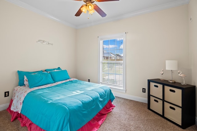 115 Brittany Dr, Dothan, AL 36301 - carpeted bedroom with crown molding and ceiling fan