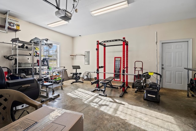 115 Brittany Dr, Dothan, AL 36301 - garage featuring a garage door opener and electric panel