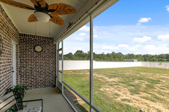 1908 Baxter Rd, Ashford, AL 36312 - unfurnished sunroom with ceiling fan