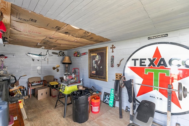 1908 Baxter Rd, Ashford, AL 36312 - misc room with wood finished floors and concrete block wall