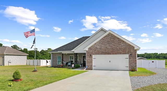 1908 Baxter Rd, Ashford, AL 36312 - ranch-style home with driveway, brick siding, an attached garage, and board and batten siding