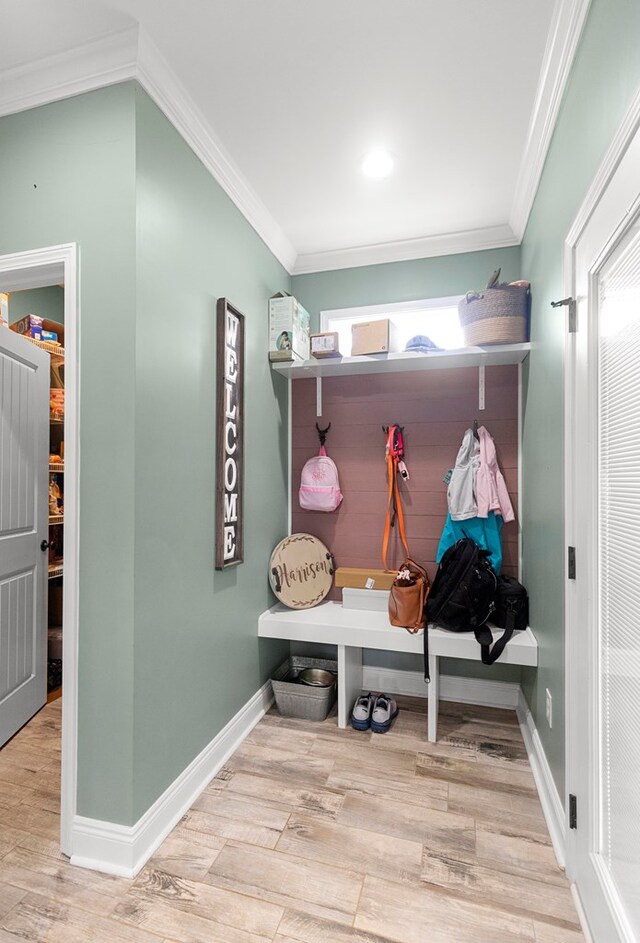 333 County Road 271, Clopton, AL 36317 - mudroom featuring crown molding and hardwood / wood-style flooring