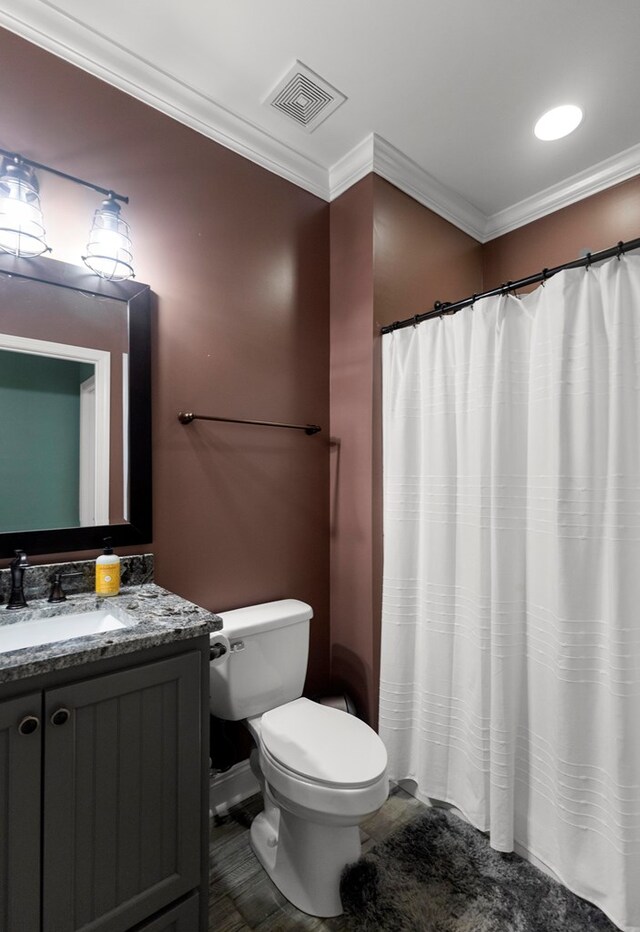333 County Road 271, Clopton, AL 36317 - bathroom featuring crown molding, vanity, and toilet