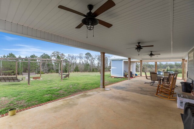 333 County Road 271, Clopton, AL 36317 - view of patio / terrace with ceiling fan