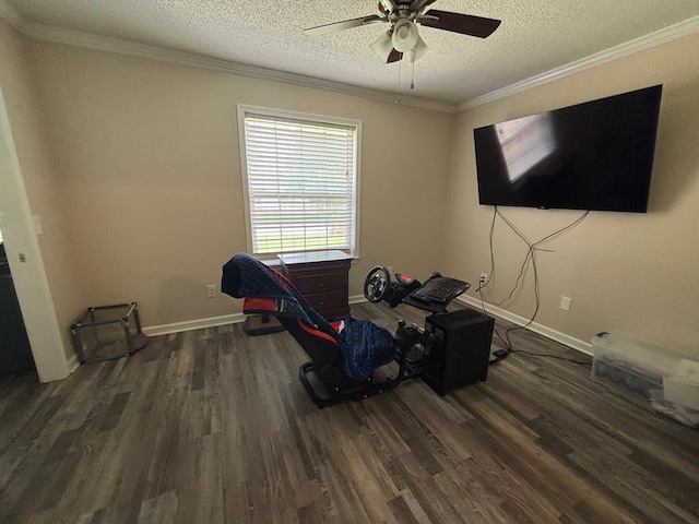 112 Vixen Ct, Dothan, AL 36305 - unfurnished bedroom featuring wood finished floors, a textured ceiling, ornamental molding, and ceiling fan