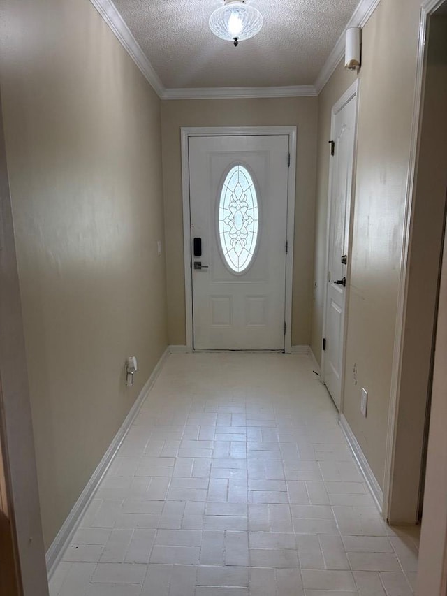 112 Vixen Ct, Dothan, AL 36305 - doorway featuring a textured ceiling and crown molding
