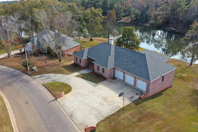 3374 Lake Oak Ridge Dr, Enterprise, AL 36330 - aerial view of property and surrounding area with a nearby body of water and a heavily wooded area