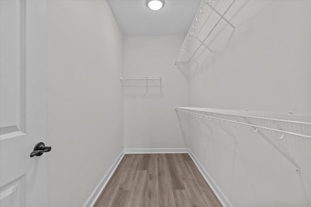 spacious closet with wood finished floors