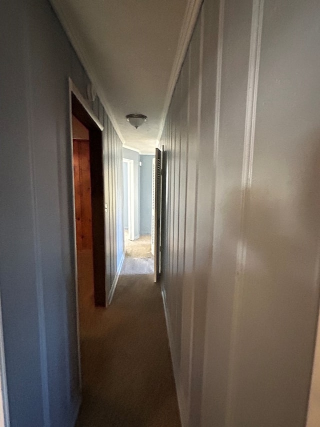 corridor with crown molding