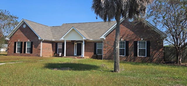 view of front facade with a front lawn