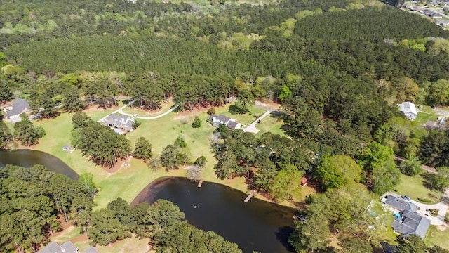 105 Christen Ln, Dothan, AL 36305 - bird's eye view featuring a water view and a wooded view