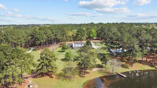 105 Christen Ln, Dothan, AL 36305 - birds eye view of property with a water view and a wooded view