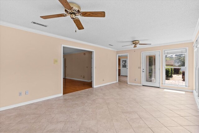 105 Christen Ln, Dothan, AL 36305 - spare room featuring ceiling fan, visible vents, and ornamental molding