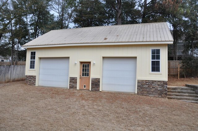 view of yard featuring a garage