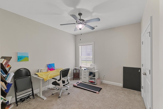 114 Bozeman Way, Dothan, AL 36305 - carpeted office space featuring baseboards and ceiling fan