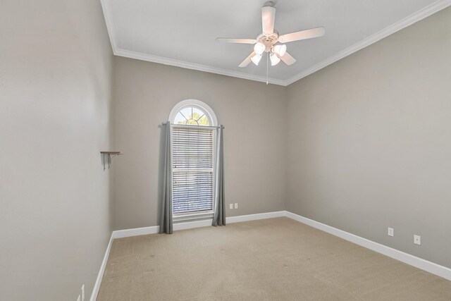 109 Glencoe Way, Dothan, AL 36305 - empty room with a ceiling fan, crown molding, and light carpet