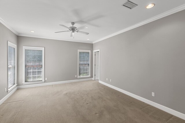 109 Glencoe Way, Dothan, AL 36305 - carpeted spare room with a ceiling fan, healthy amount of natural light, recessed lighting, and ornamental molding