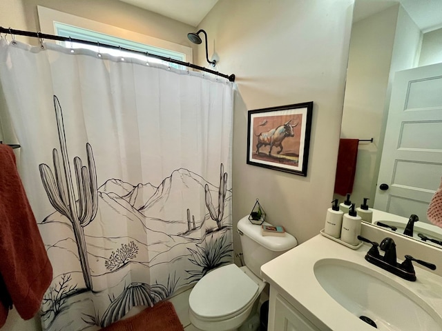 212 Neenan Dr, Enterprise, AL 36330 - bathroom featuring toilet, vanity, and a shower with curtain