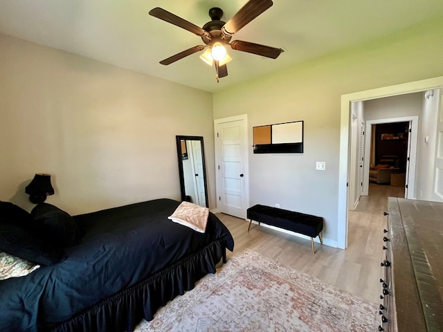 212 Neenan Dr, Enterprise, AL 36330 - bedroom with light wood-style floors, baseboards, and a ceiling fan