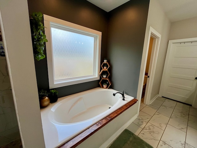 212 Neenan Dr, Enterprise, AL 36330 - full bath with marble finish flooring and a garden tub