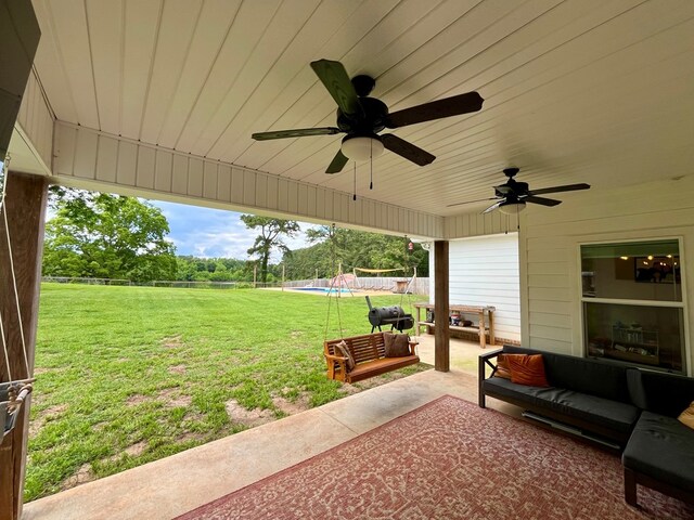 212 Neenan Dr, Enterprise, AL 36330 - view of patio / terrace featuring outdoor lounge area and a ceiling fan
