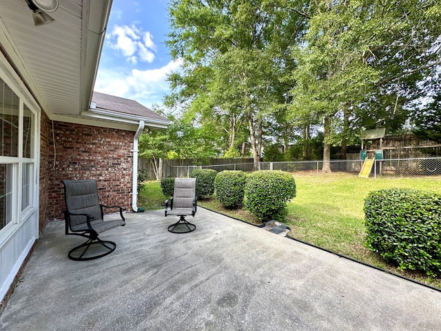 1317 Cambridge Rd, Dothan, AL 36305 - view of patio / terrace with a playground