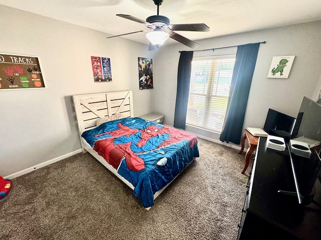 125 Sandpiper Ln, Dothan, AL 36301 - carpeted bedroom featuring baseboards and a ceiling fan