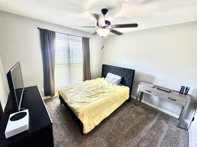 125 Sandpiper Ln, Dothan, AL 36301 - carpeted bedroom with ceiling fan and a textured ceiling
