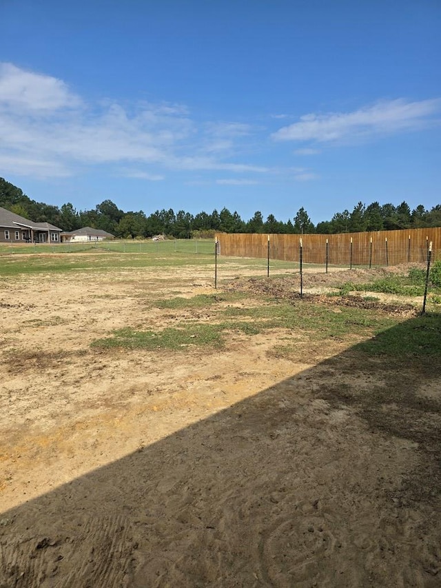 view of yard with a rural view