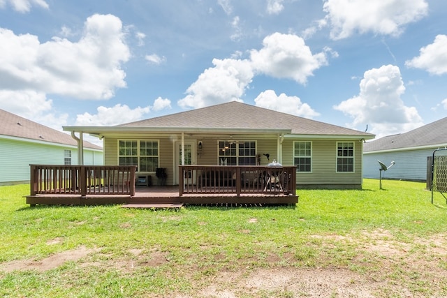 330 Brushfire Dr, Dothan, AL 36305 - rear view of property featuring a lawn and a wooden deck