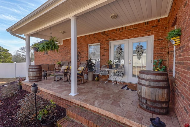 view of patio with french doors